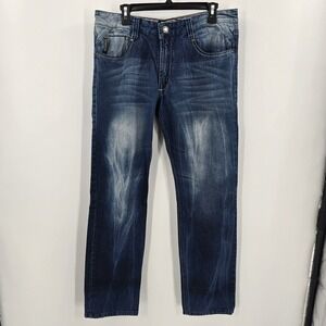 Chevignon 57 Mens‎ Jeans 34 Vintage Fade Western Vibe Thick Denim